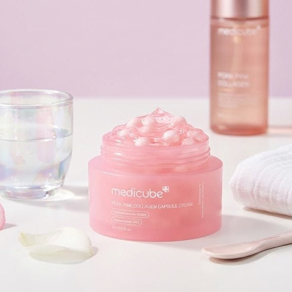 Medicube - PDRN Pink Collagen Capsule Cream (55g) - Crema que da firmeza, elasticidad y brillo