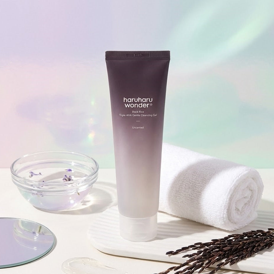 Haruharu Wonder - Black Rice Triple AHA Cleansing Gel 100 ml – Limpiador exfoliante e hidratante