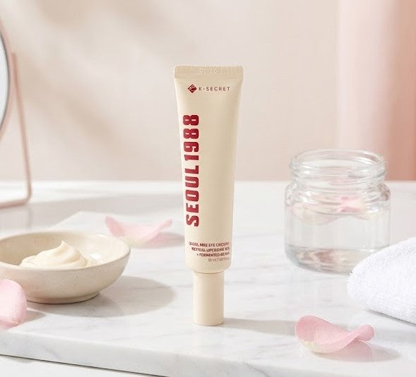 K-SECRET- Seoul 1988 Retinal Liposome 4% + Fermented Bean –Eye Cream Anti-edad, Iluminadora y Suave para Todo Tipo de Piel