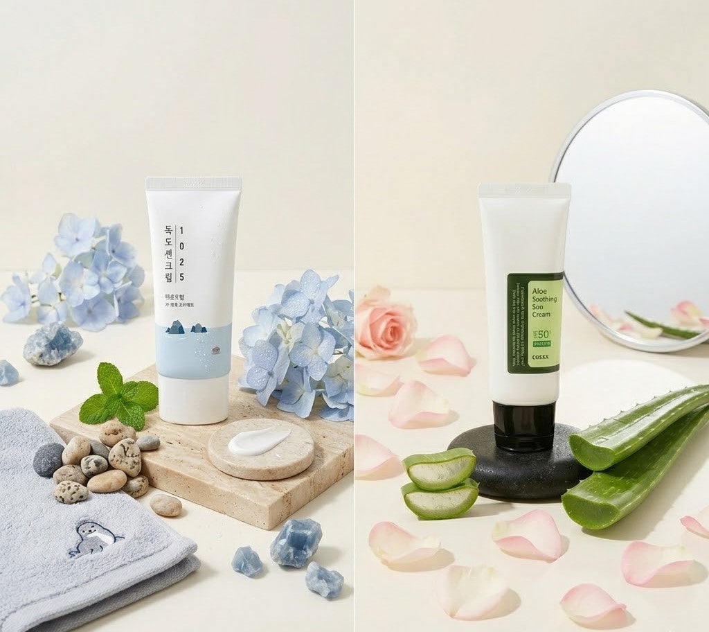 Aloe Soothing Sun Cream vs 1025 Dokdo Sunscreen: ¿Cuál elegir para tu piel?