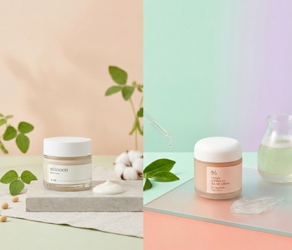 Bean Cream vs Vegan Kombucha Tea Gel Cream: ¿Cuál Elegir según tu Tipo de Piel?