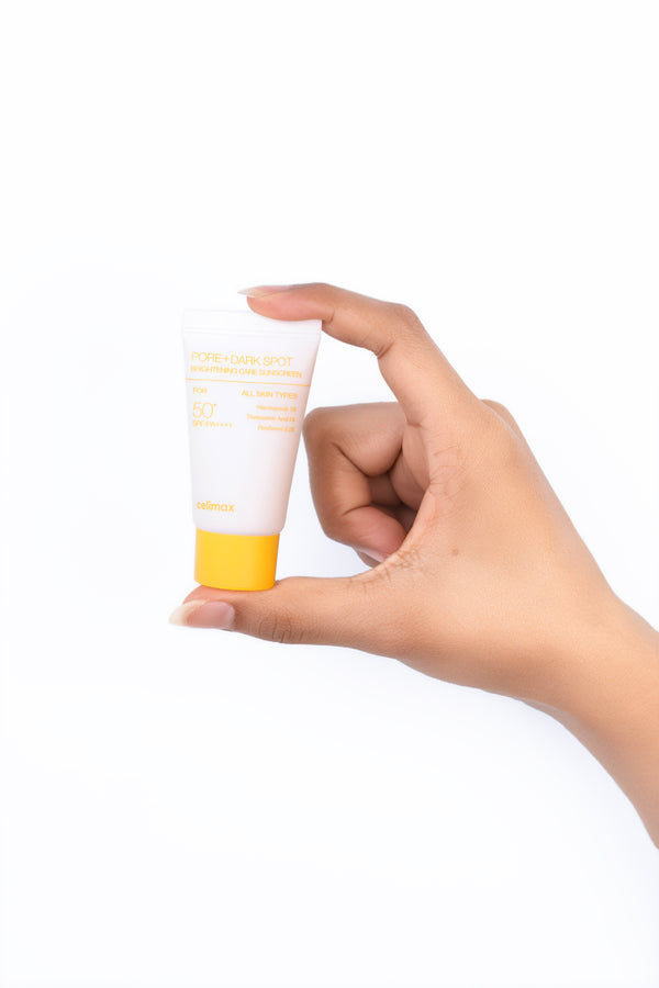 Protector solar coreano antimanchas Celimax Pore + Dark Spot Brightening Care Sunscreen en formato de 10ml.